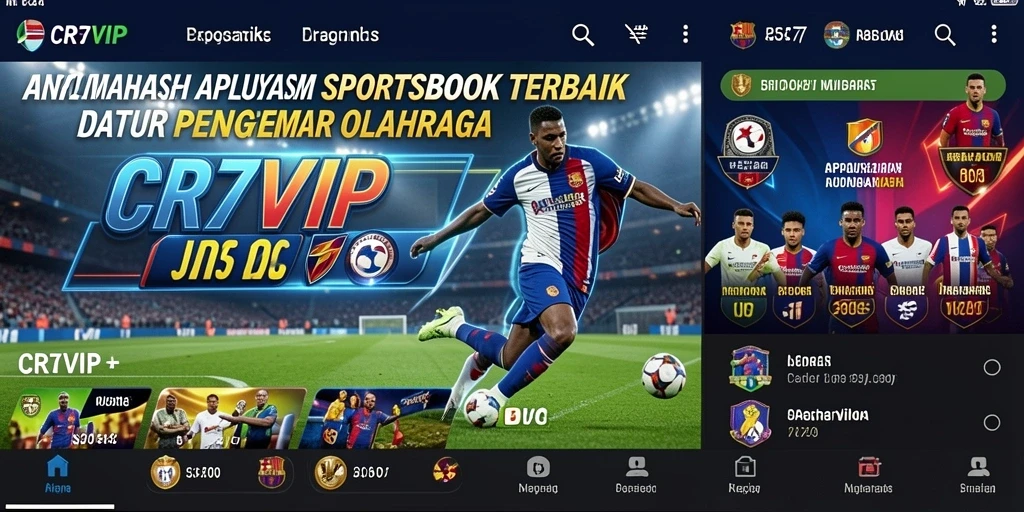 Tampilan menarik aplikasi CR7VIP dengan berbagai opsi taruhan olahraga.