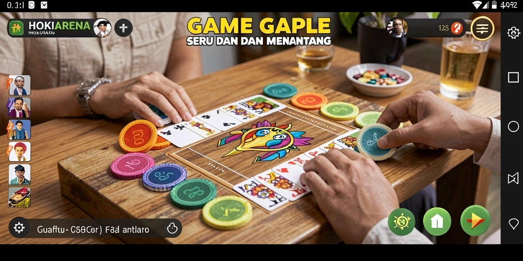 Screenshot HOKIARENA menampilkan momen seru permainan Gaple.