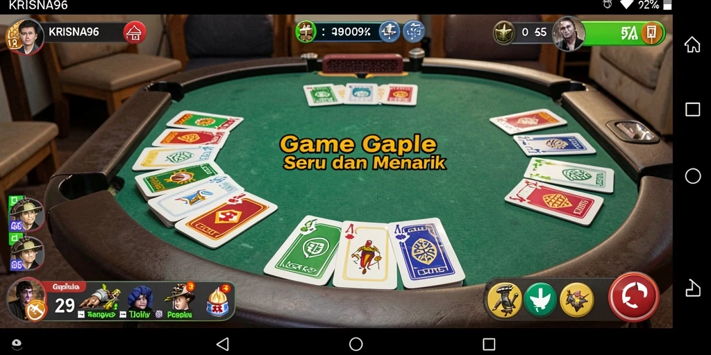 Tampilan gameplay Gaple yang seru dan interaktif di KRISNA96.