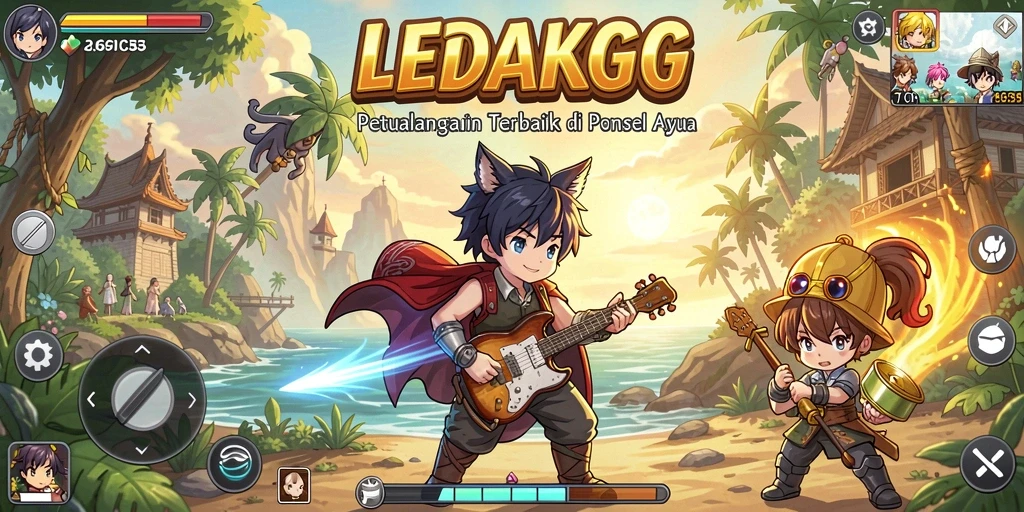 Tangkapan layar LEDAKGG menampilkan aksi seru dalam dunia anime yang penuh warna.