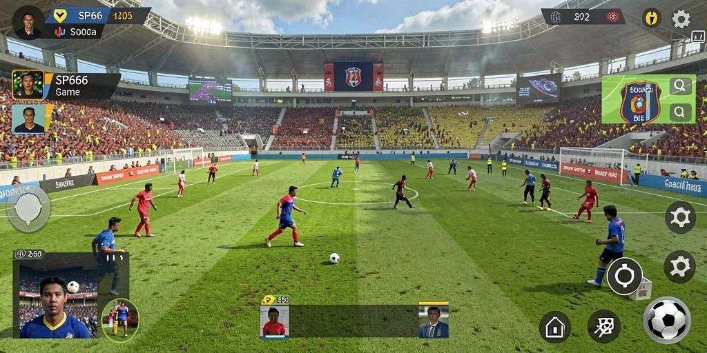 Screenshot gameplay SP666, tunjukkan aksi seru di lapangan.