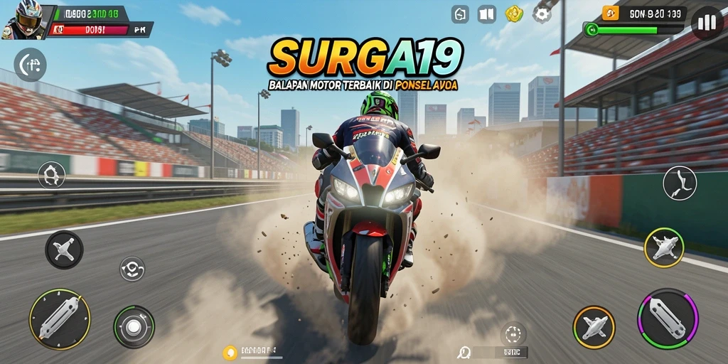 Gameplay balapan yang mendebarkan di SURGA19.