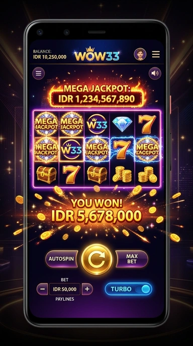 Tampilan antarmuka wow33 yang menarik dan mudah dinavigasi.